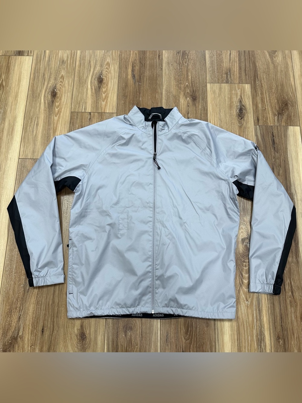 Adidas Golf ClimaStorm Full Zip Rain Jacket, Grey Black, Large